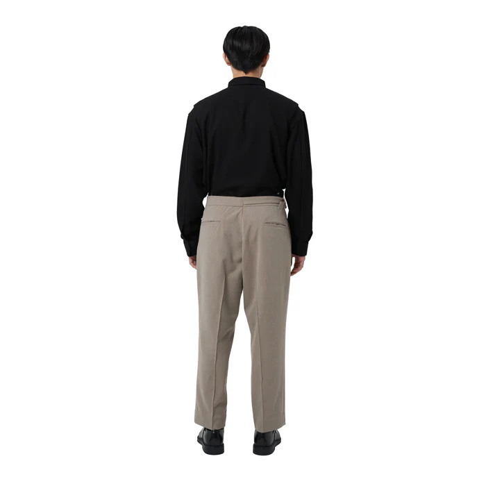 BEIGE CLASSIC PANTS WITH HALF BELT - Image 4