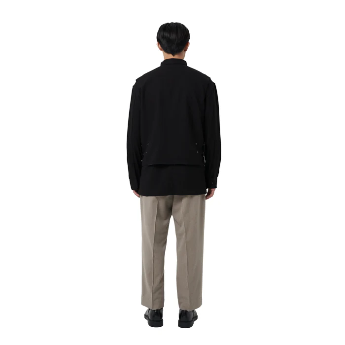 BLACK COLLARED SHIRT WITH LAYER - Image 4