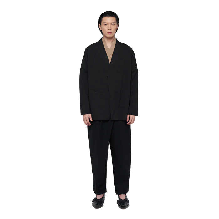 BLACK COLLARLESS OUTER (3 POCKETS) JR - Image 2