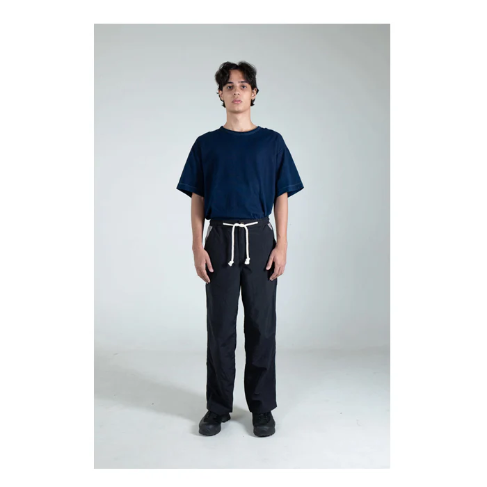 Black Grey Ecoarch-Nylon Easy Pants - Image 5