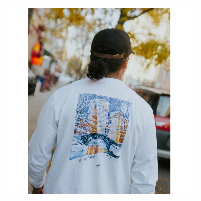 CENTRAL PARK FLURRIES LONG SLEEVE T-SHIRT - WHITE - Image 4