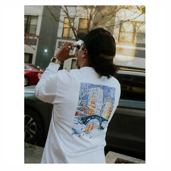 CENTRAL PARK FLURRIES LONG SLEEVE T-SHIRT - WHITE - Image 5