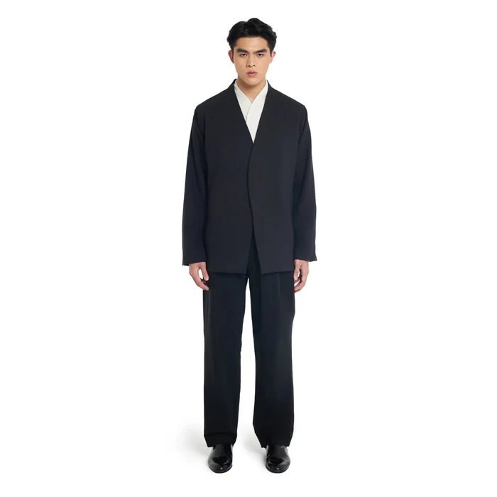 CHARCOAL COLLARLESS OUTER - Image 2