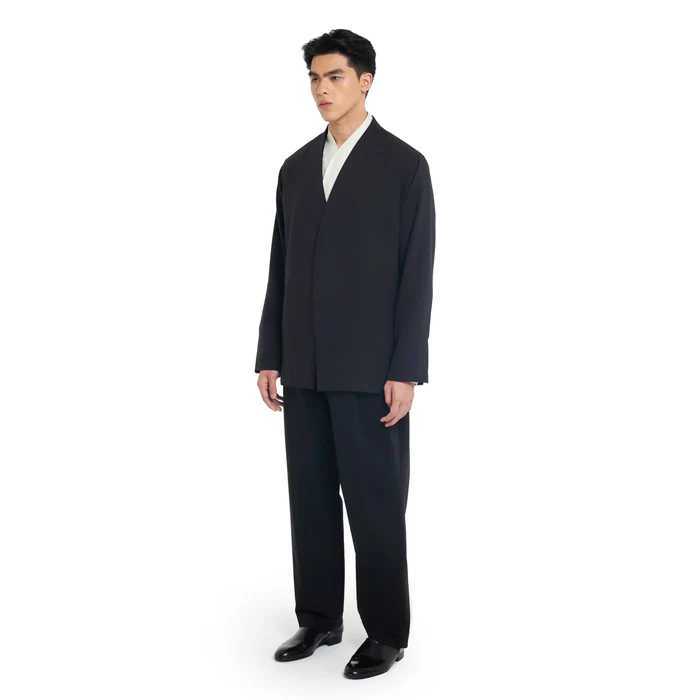 CHARCOAL COLLARLESS OUTER - Image 3