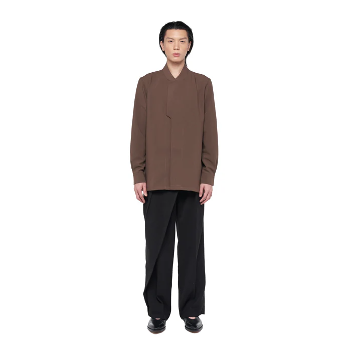 DARK ETOUPE COLLARLESS PART 6 LONGSLEEVES JS - Image 2