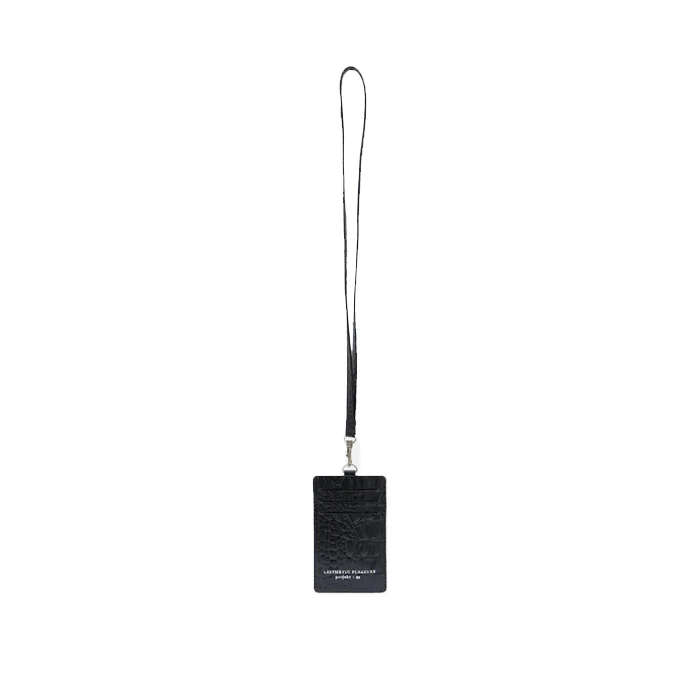 Dente Lanyard Card Holder Croc Black - Image 2