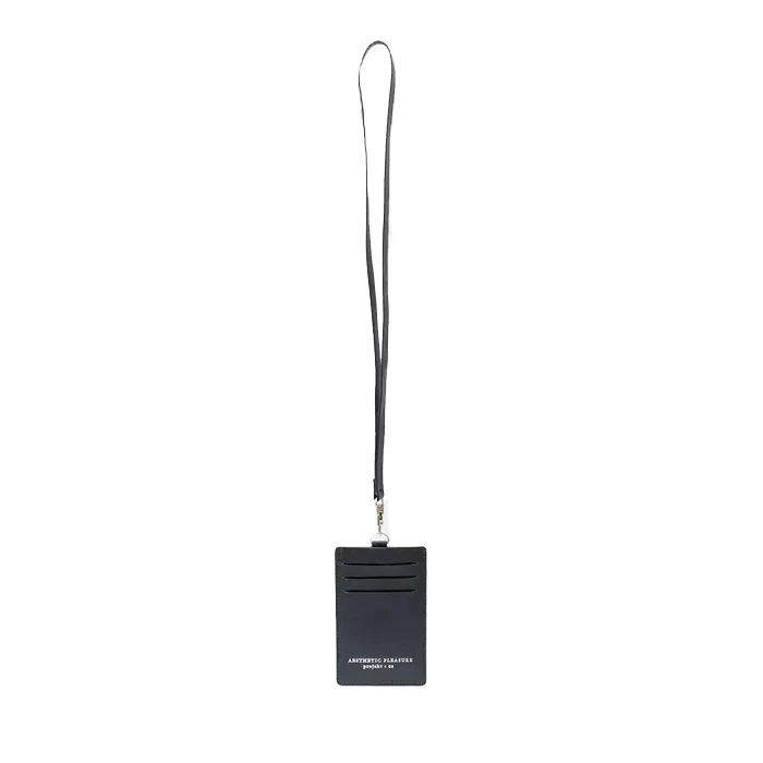 DENTE LANYARD CARD HOLDER NAPPA BLACK - Image 2