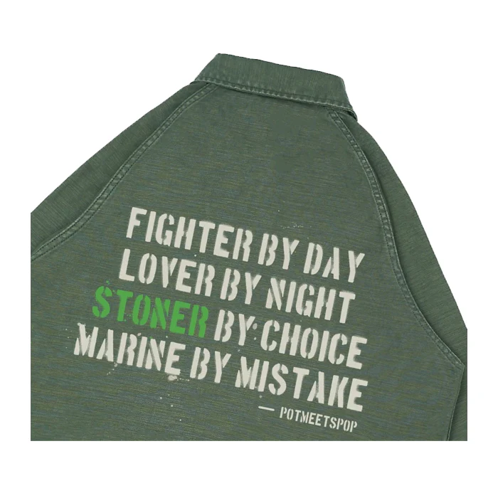FATTY FATIGUE SHIRT REVERSE SATIN WASHED OLIVE - Image 5