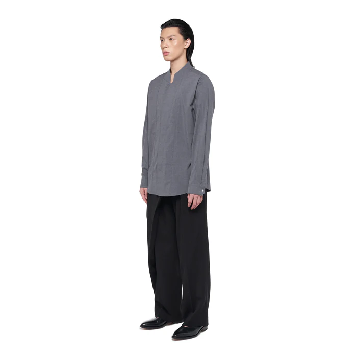 GREY LONGSLEEVES SHIRT WITH REVERSE COLLAR JR - Image 3