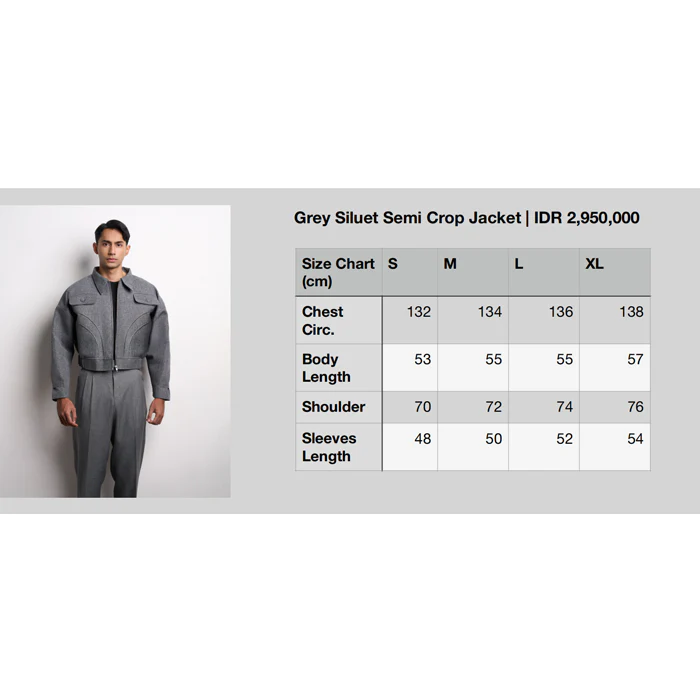 GREY SILUET SEMI CROP JACKET - Image 5