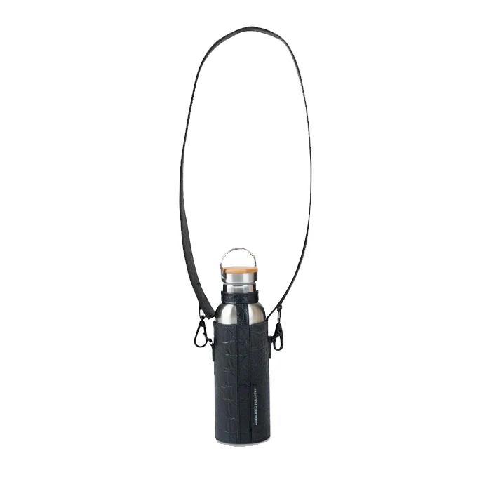 Ions Bottle Bag Croc Black - Silver Bottle