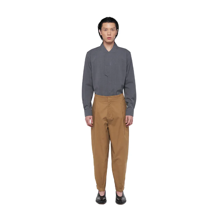 KHAKI CARROT PANTS WITH PLEATS JR - Image 2