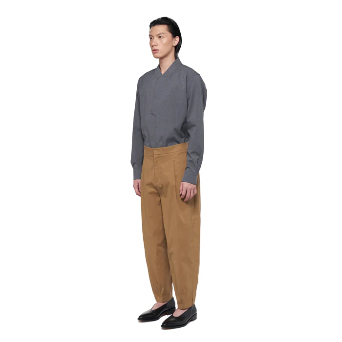 KHAKI CARROT PANTS WITH PLEATS JR - Image 3