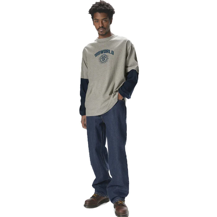 Layered L/S Tee Dark Heather Grey - Image 4