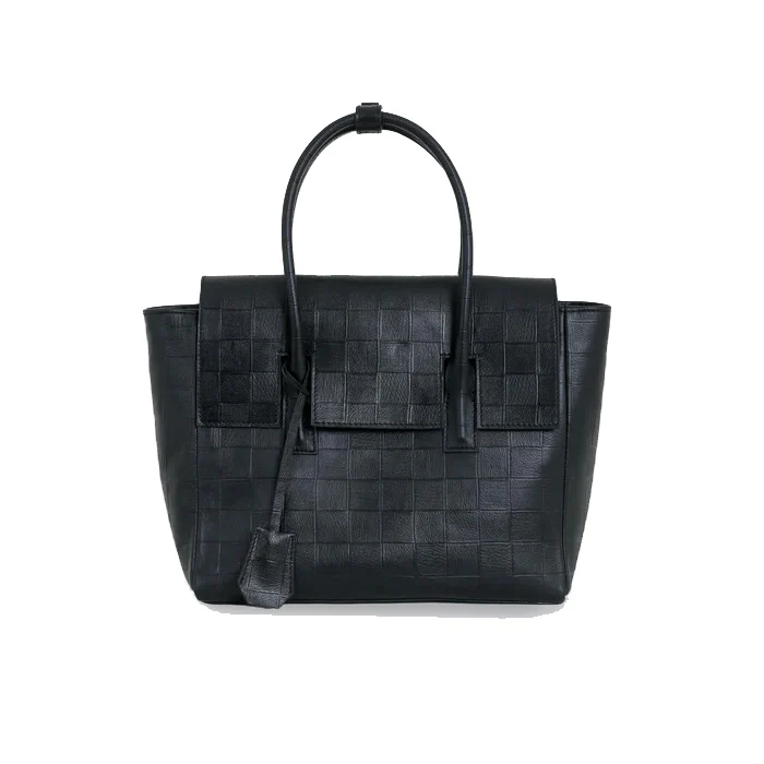 MEDIUM ESSENS BAG CHECK BLACK