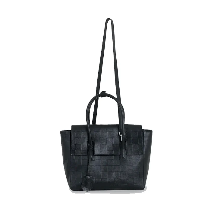 MEDIUM ESSENS BAG CHECK BLACK - Image 2