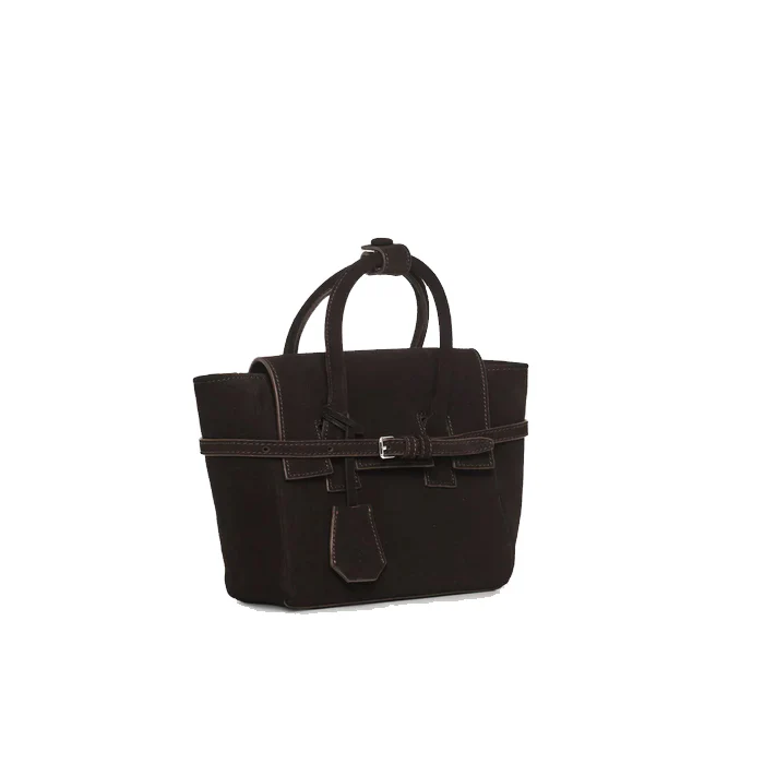 MINI OBI BAG SUEDE DARK BROWN - Image 3