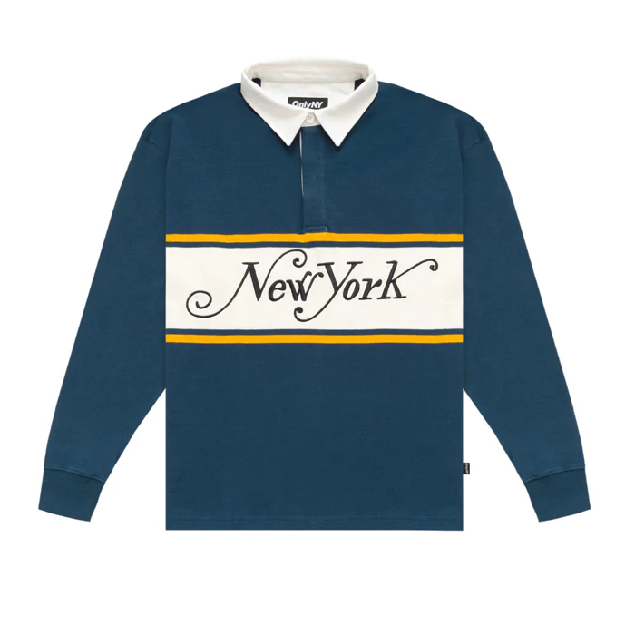 NEW YORK RUGBY STRIPE SHIRT - NAVY/NATURAL