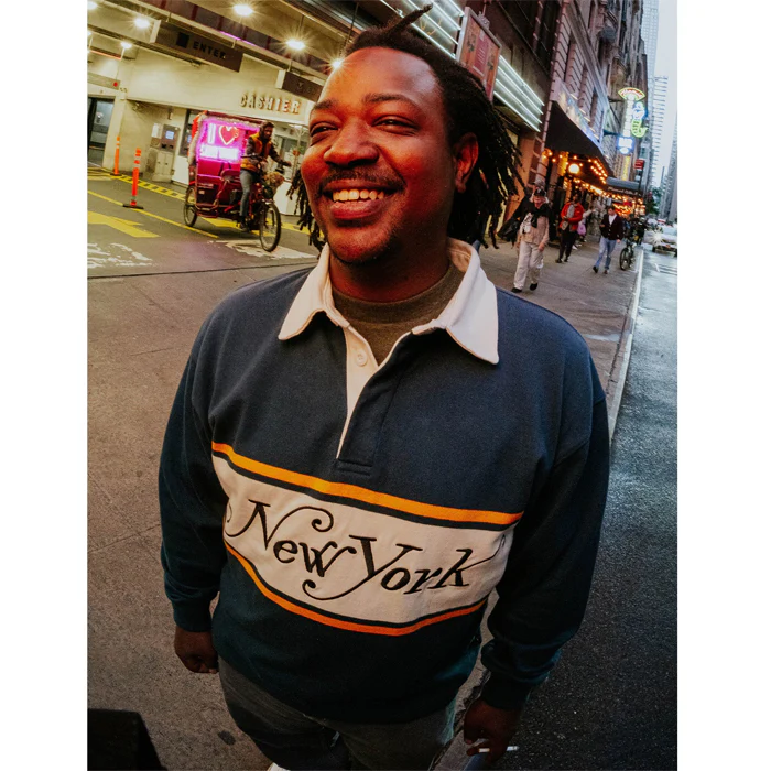 NEW YORK RUGBY STRIPE SHIRT - NAVY/NATURAL - Image 7