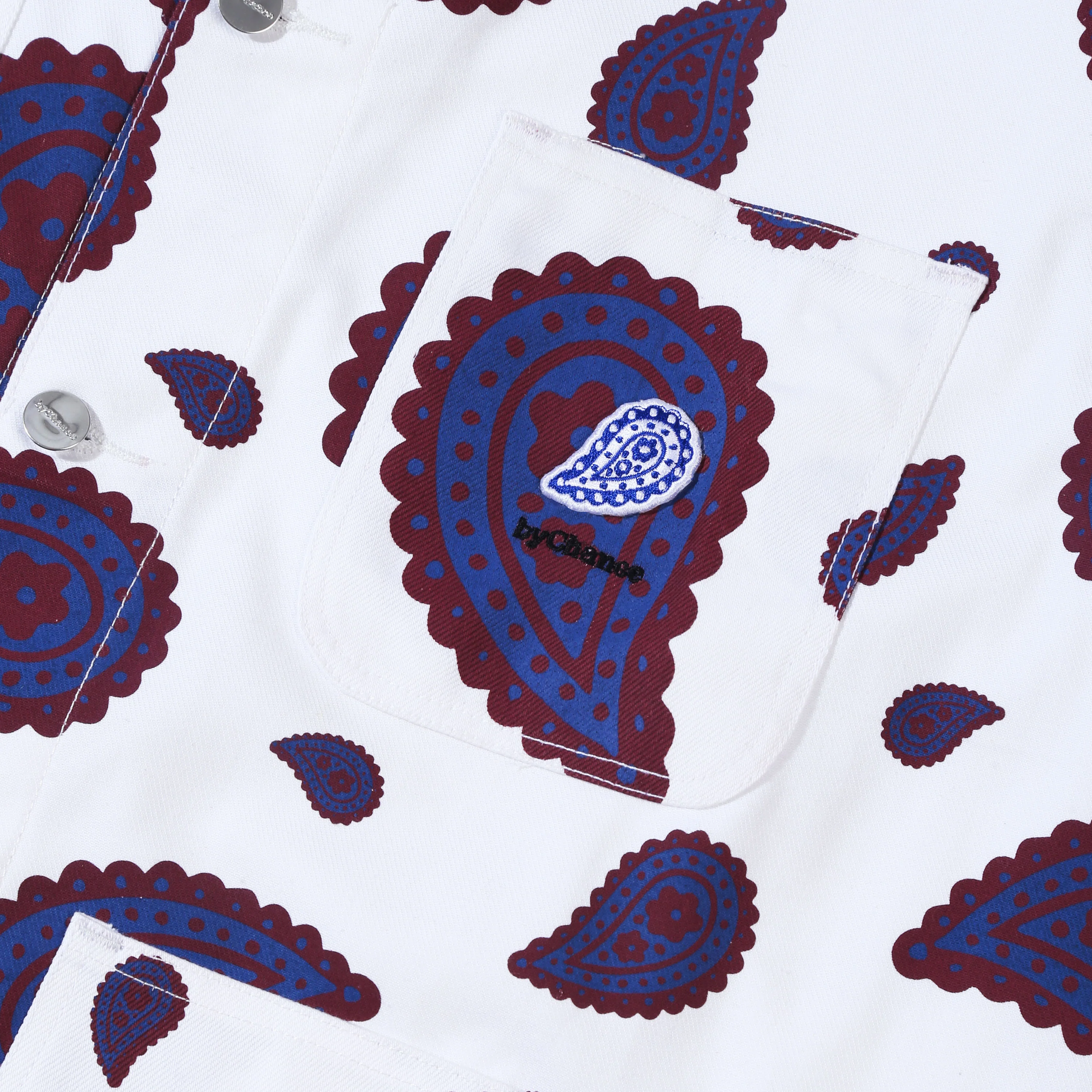 Paisley Allover Overshirt WHITE - Image 4