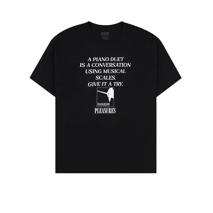 EVANGELION X PLEASURE PIANO T-SHIRT - BLACK