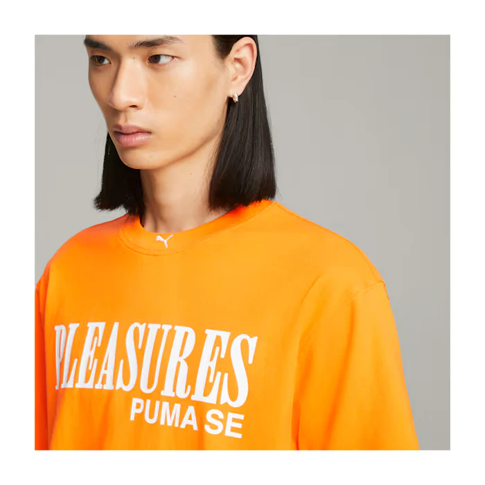 PUMA x PLEASURES Typo Tee Orange Glo - Image 5