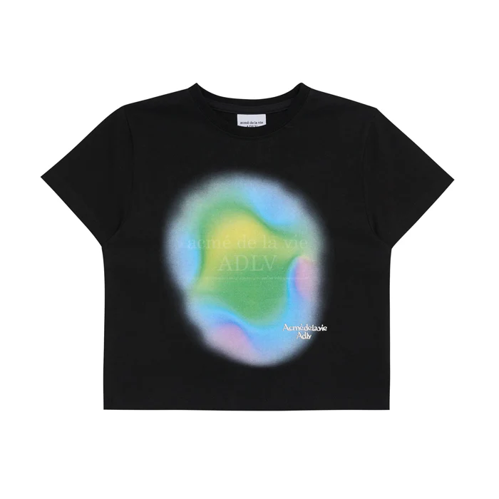 RAINBOW GRADATION ARTWORK CROP TOP SHORT SLEEVE T-SHIRT