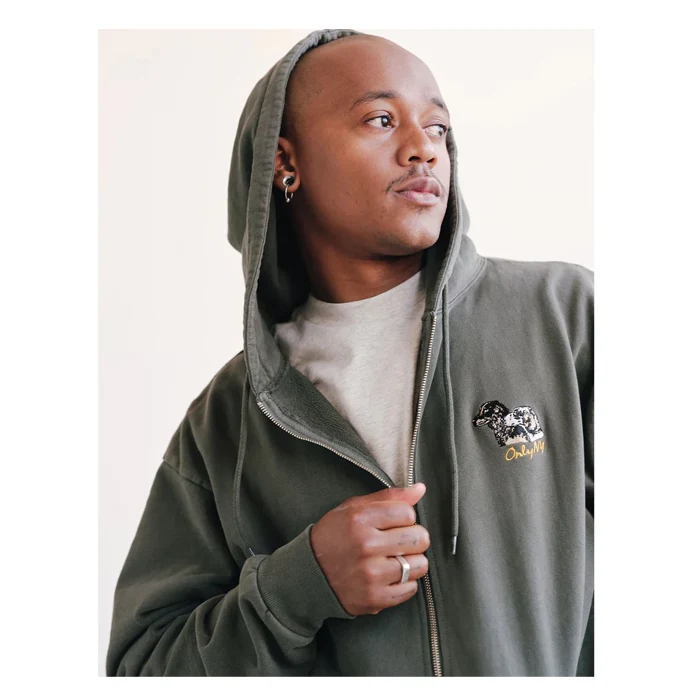 RETRIEVER ZIP UP HOODIE - DARK OLIVE - Image 2