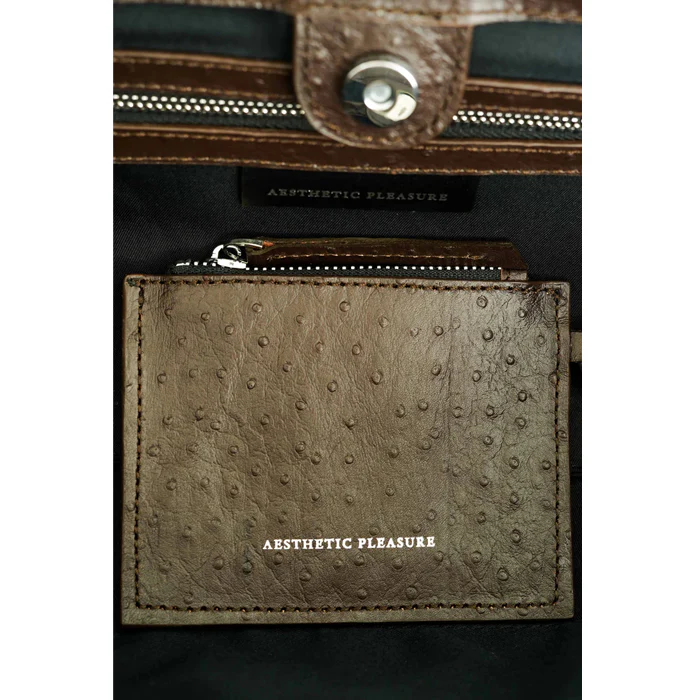 ROCCO BAGUETTE BAG OSTRICH BROWN - Image 4
