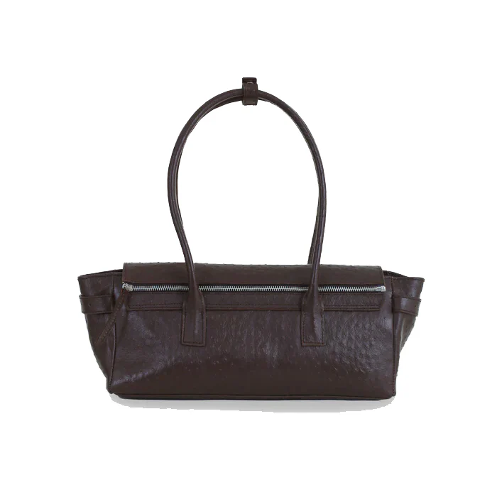 ROCCO BAGUETTE BAG OSTRICH BROWN - Image 5