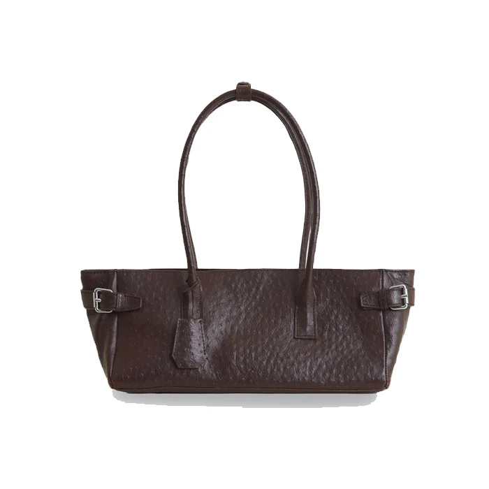 ROCCO BAGUETTE BAG OSTRICH BROWN - Image 6