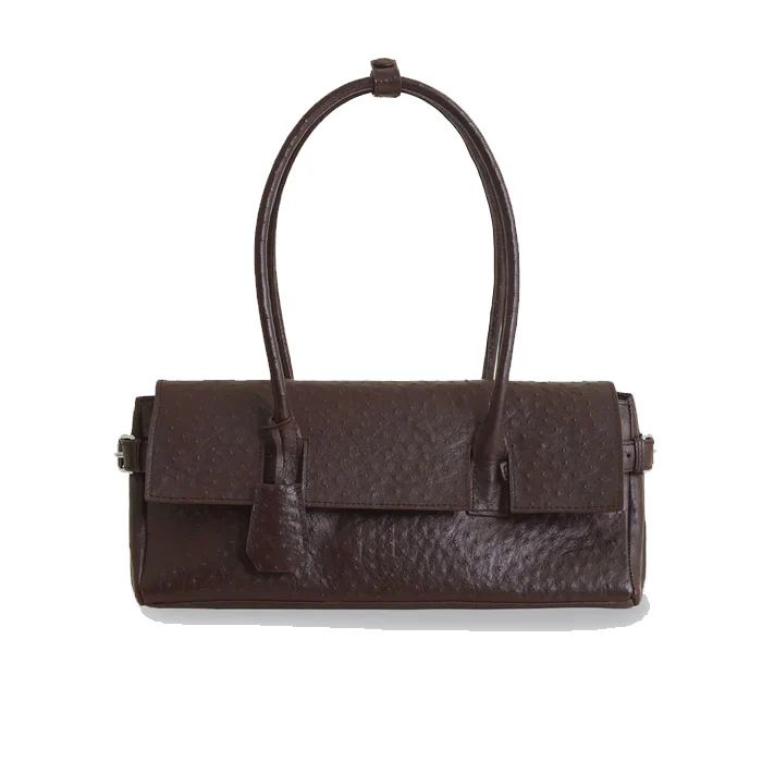 ROCCO BAGUETTE BAG OSTRICH BROWN - Image 7