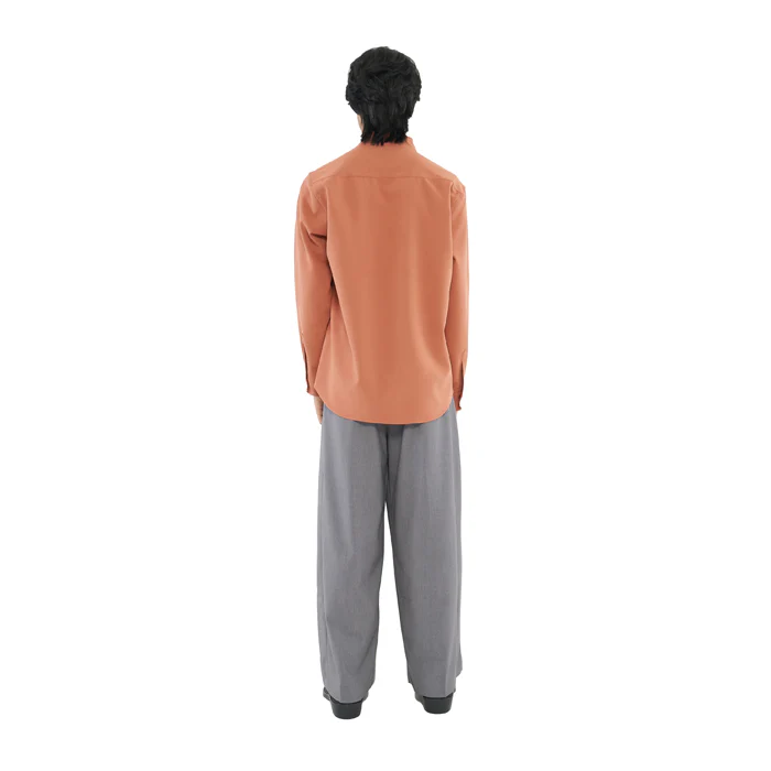 SALMON COLLARLESS LONG SLEEVES SHIRT PART 5 - Image 4