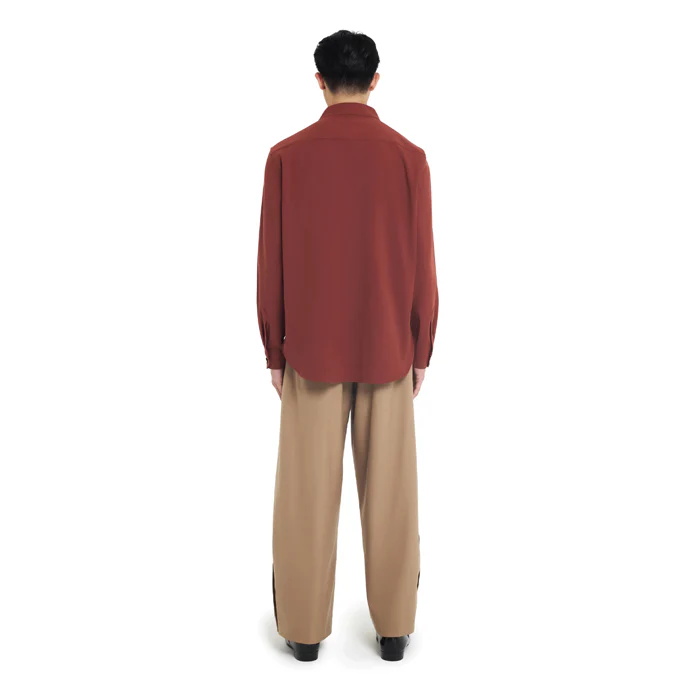 TERRACOTA COLLARLESS PART 1 LONGSLEEVES SHIRT - Image 4