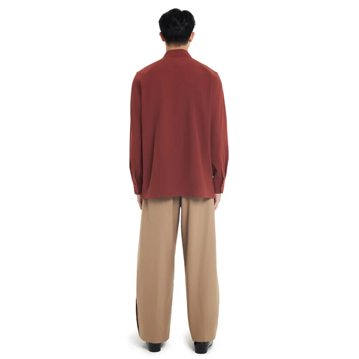 TERRACOTA COLLARLESS PART 6 LONGSLEEVES SHIRT - Image 4