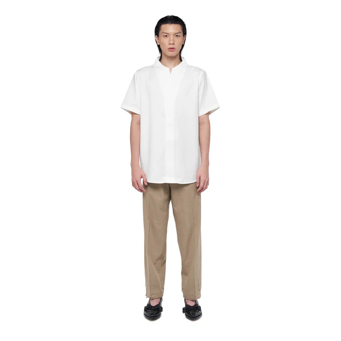 WHITE COLLARLESS PART 1 SHORTSLEEVES JS - Image 2
