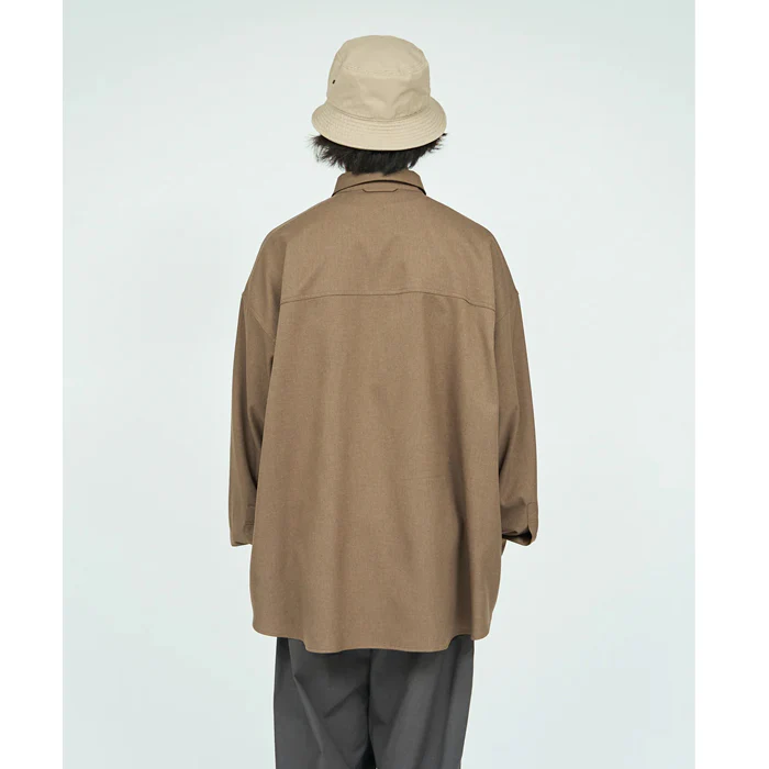 Wooly Twill Tech Shirt Brown - Image 3